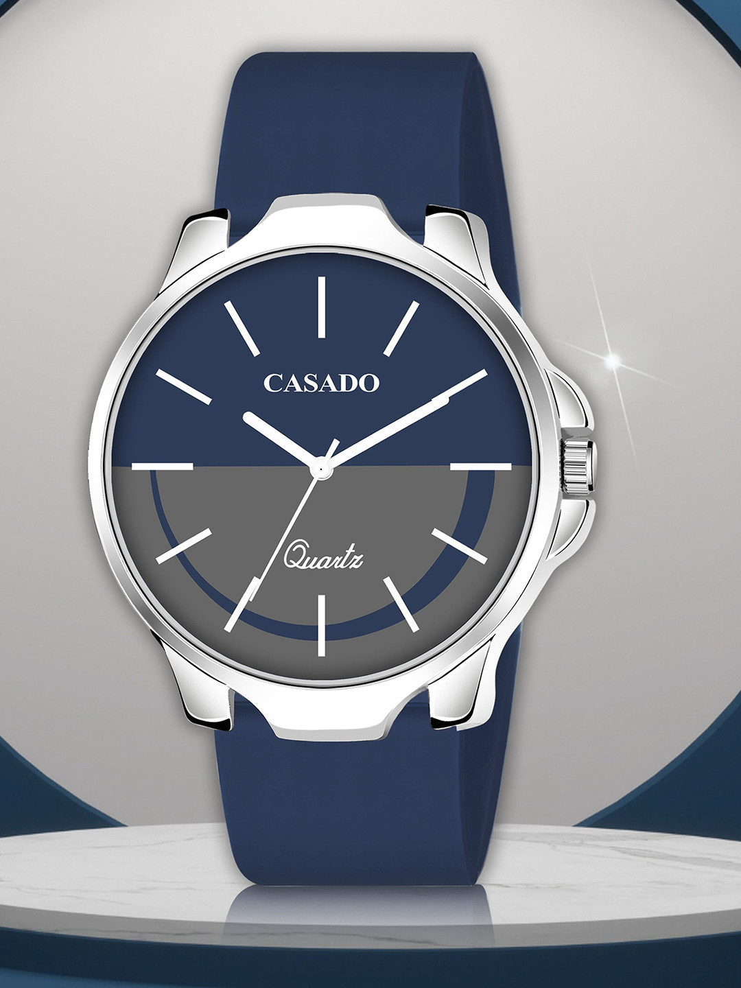 CASADO Men Solid Dial & Silicon Regular Straps Analogue Watch CD-637-BLUE-BLUE