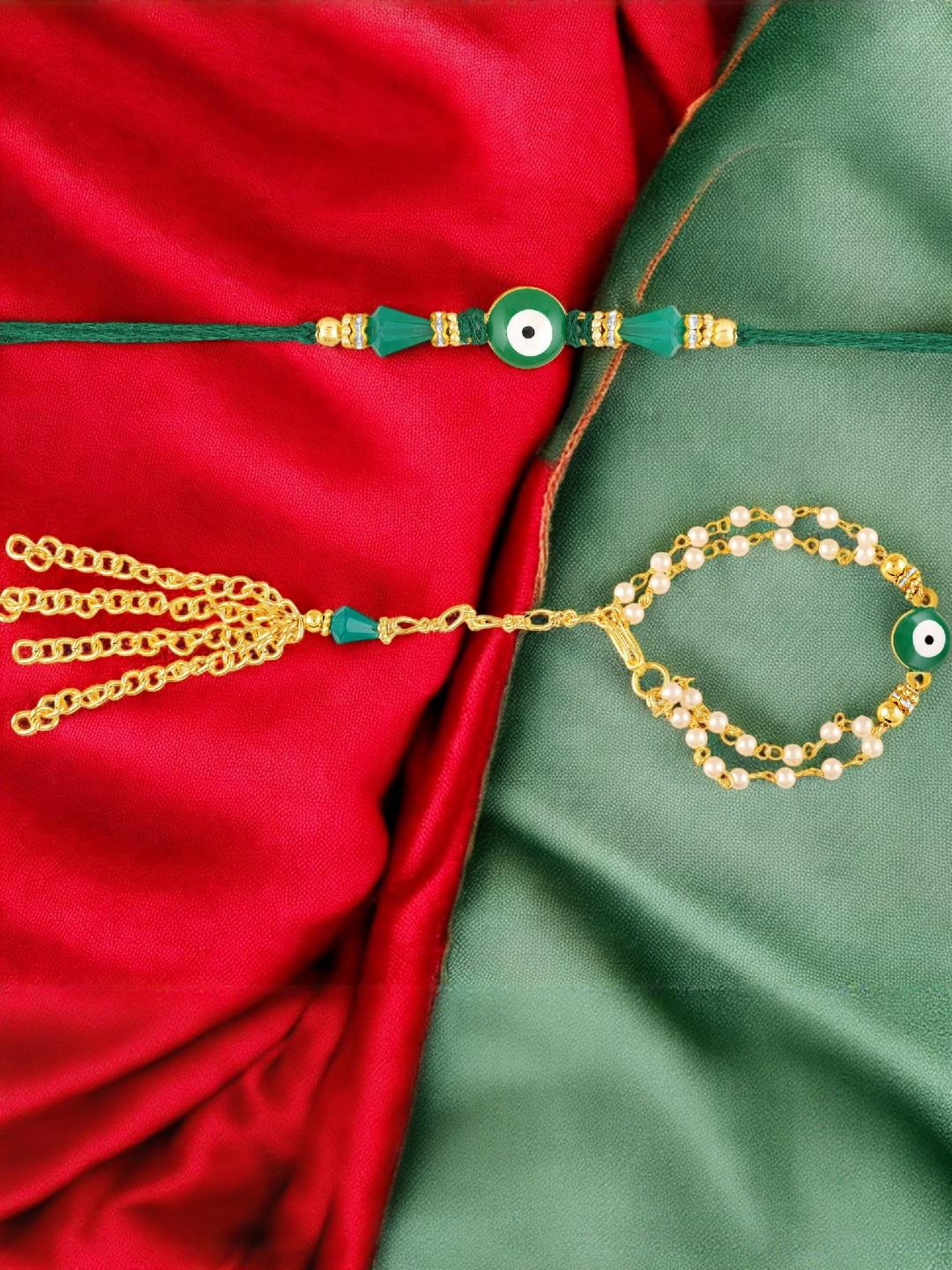 Mahi Unisex Green Bhaiya Bhabhi Rakhi