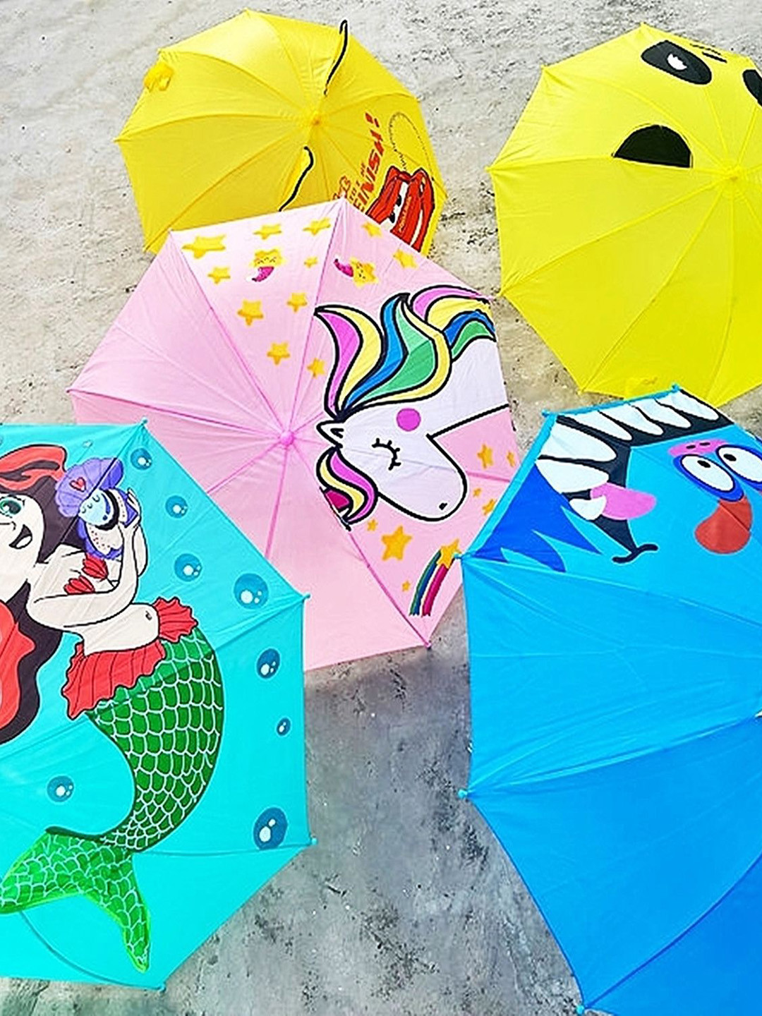 MUREN Kids Manual 1 Foldable 3D Design Cartoon Dragon Printed Umbrella With Whistle