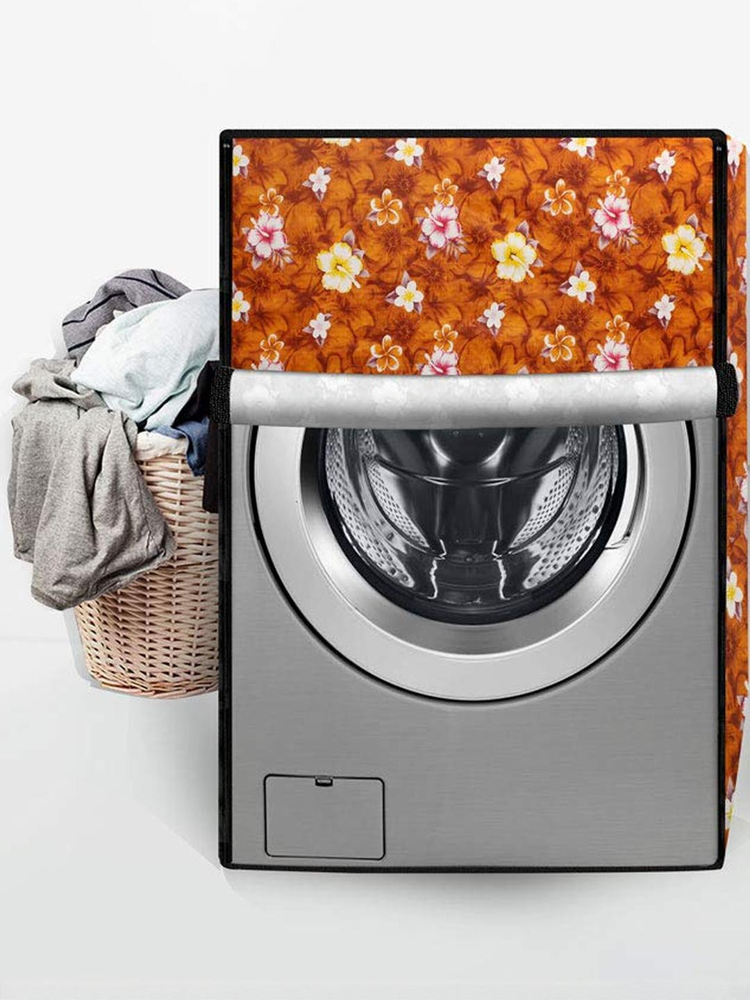 The Furnishing Tree Washing Machine Cover Floral Yellow Compatible for Bosch 7 Kg Fully-Automatic F