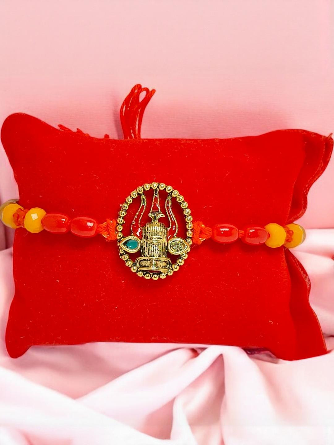 Shiv Ling Metal Rakhi  Greeting card n Roli