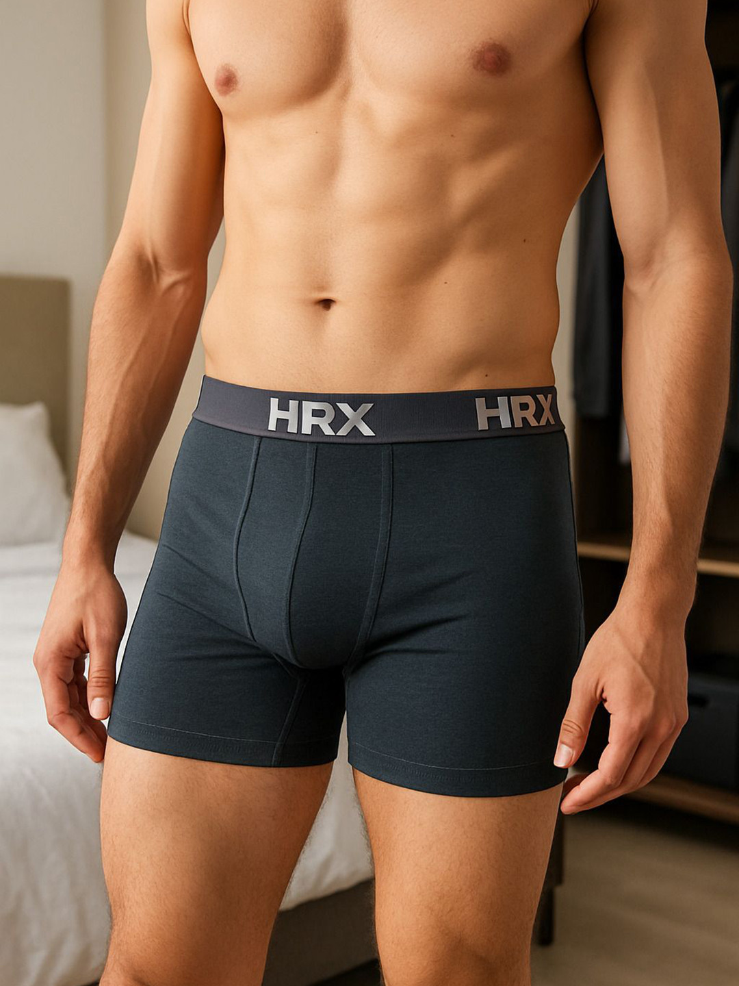 HRX by Hrithik Roshan Breathability Anti-Bacterial Short Trunk HRX-MODEL-SOLID-BLACK-M