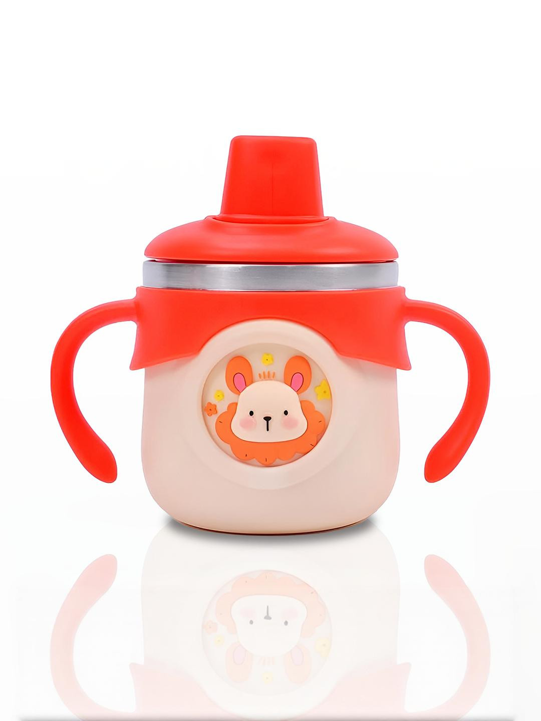 JOYFILLS Kids Red Stainless Steel Insulated Sippy Water Cup with Lid Straw 260ml