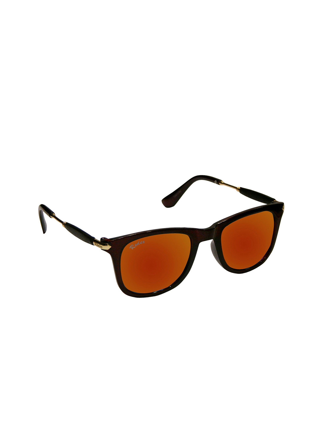 REDEX Unisex Brown Lens & Black Wayfarer Sunglasses with Polarised Lens1714