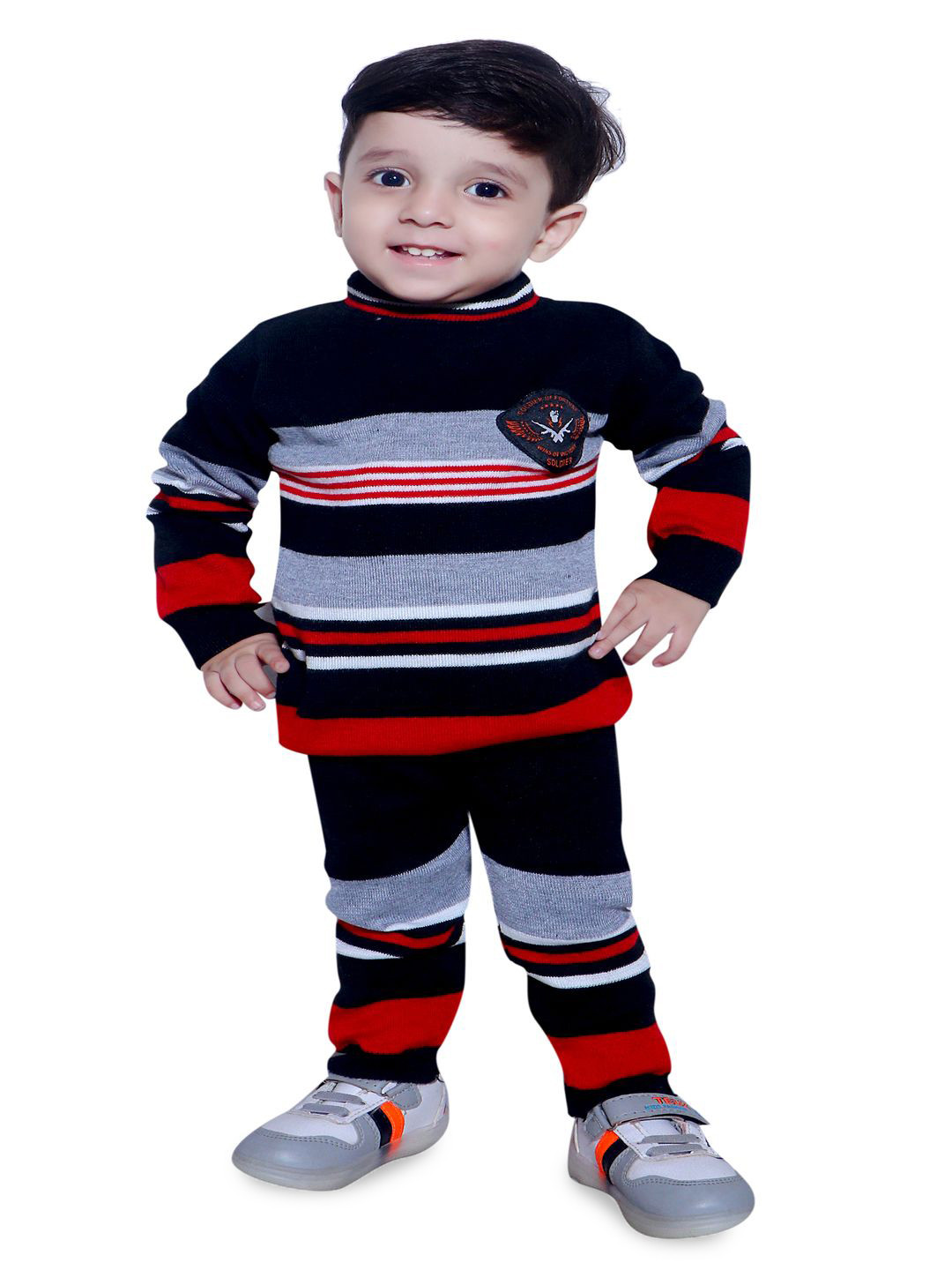 Litton Kids Striped Woollen Long Sleeves Fashion Sweater