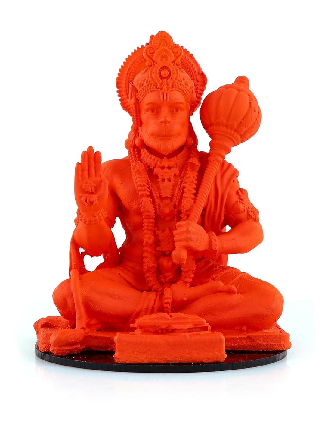 SSS SCULPTURE Orange Coloured Hanuman Idol