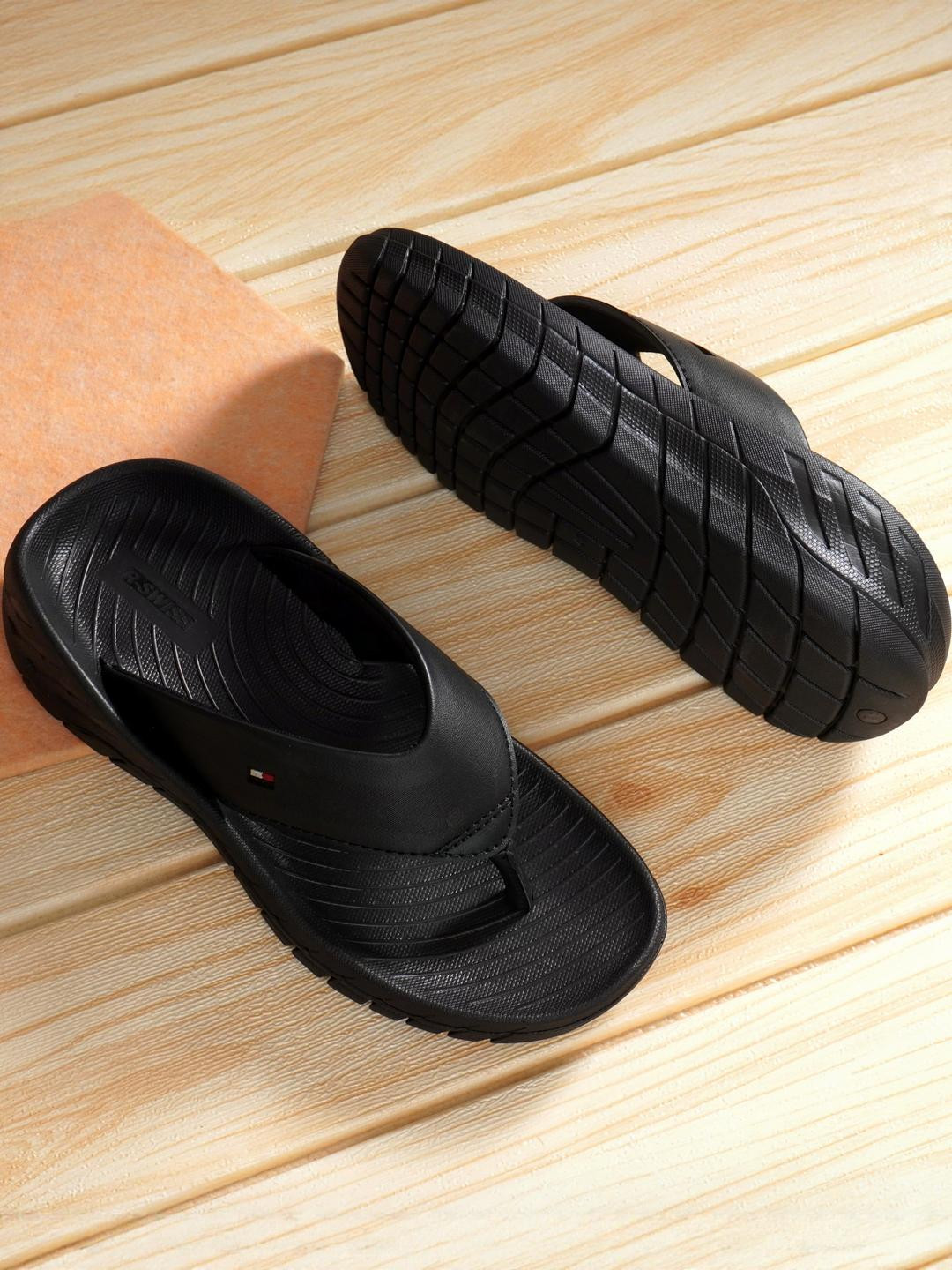R-SWISS Men Black Synthetic Flip Flops