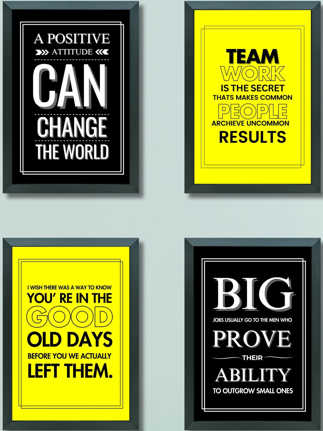 Aisha Decorz Pack of 4 Quotes Printed Wall Art