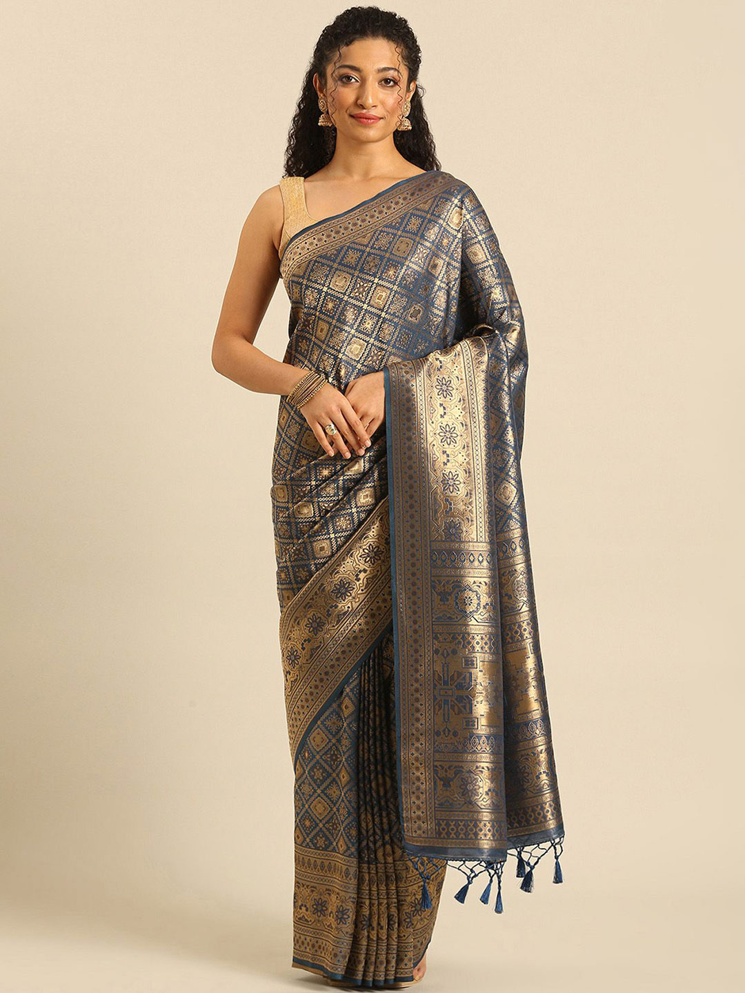 Taashi Woven Design Zardozi Banarasi Saree