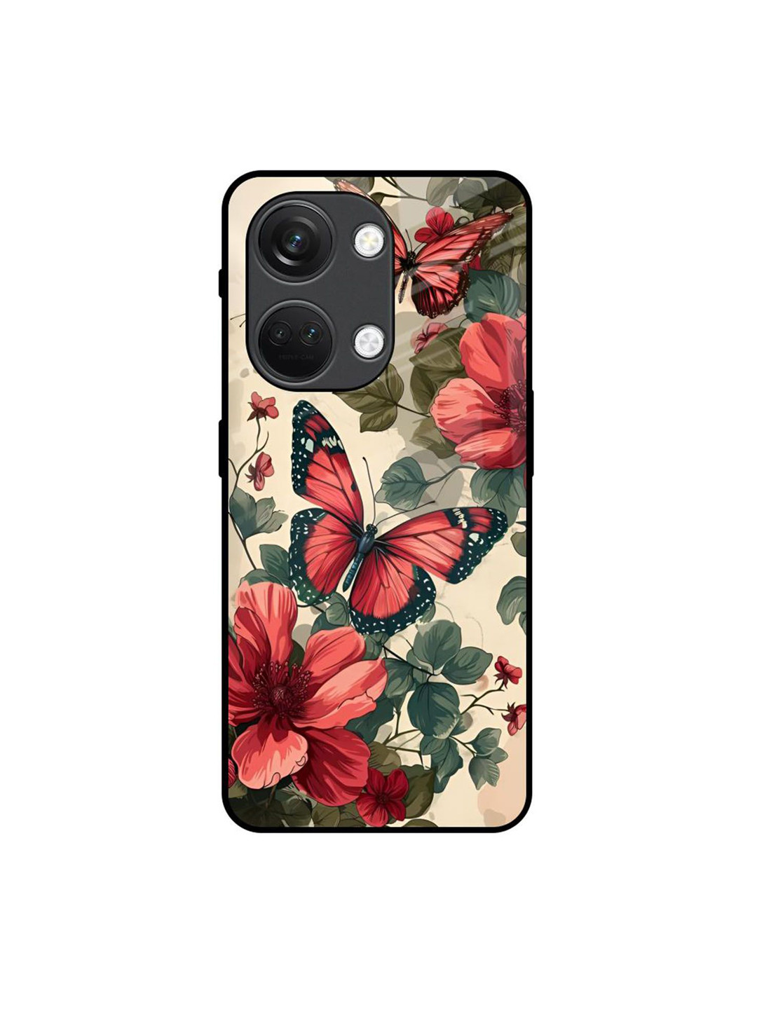 QRIOH Papillon Rouge Printed OnePlus Nord 3 5G Silicon Back Case Mobile Accessories