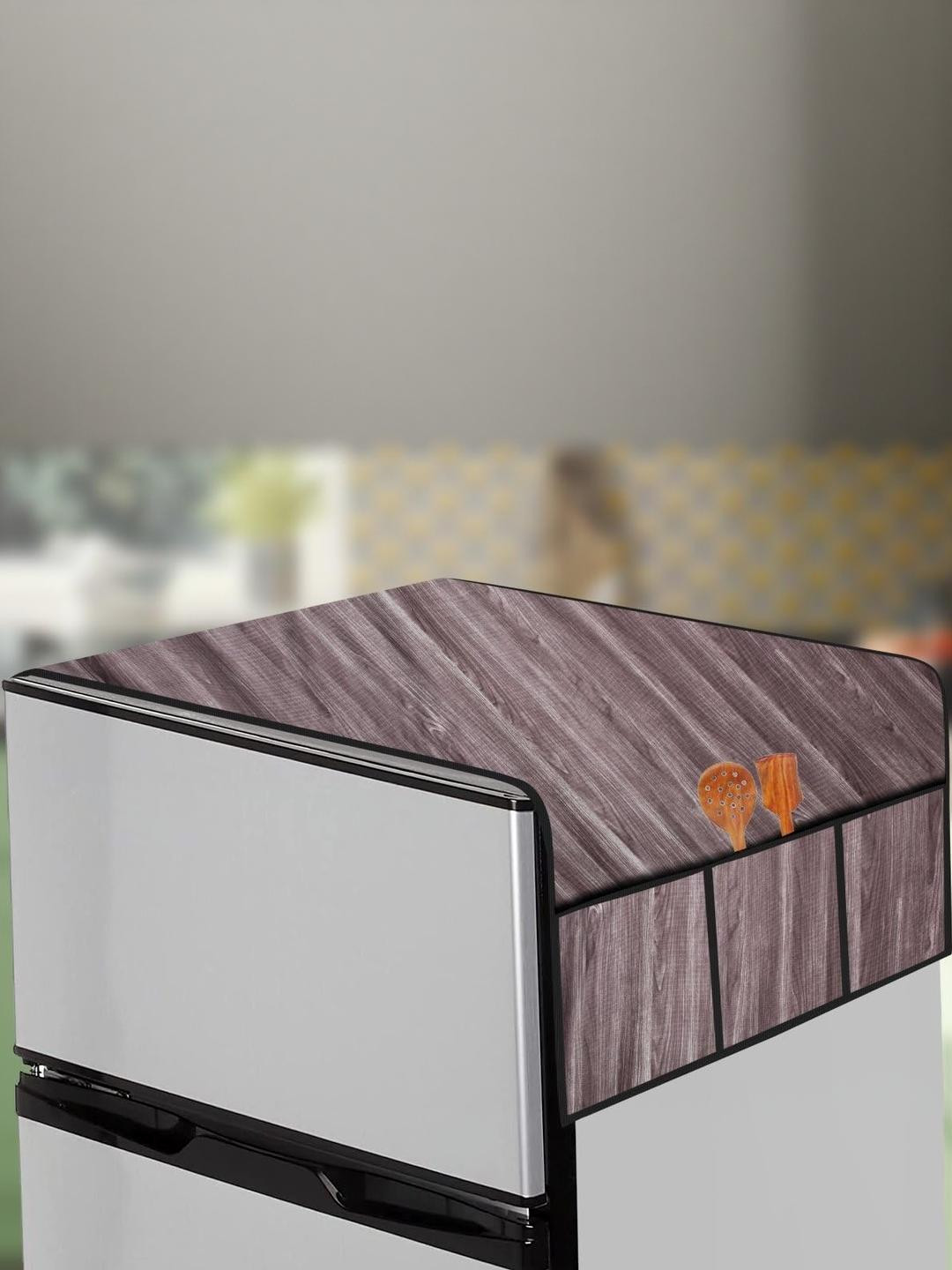 The Furnishing Tree Grey Printed Fridge Top Cover