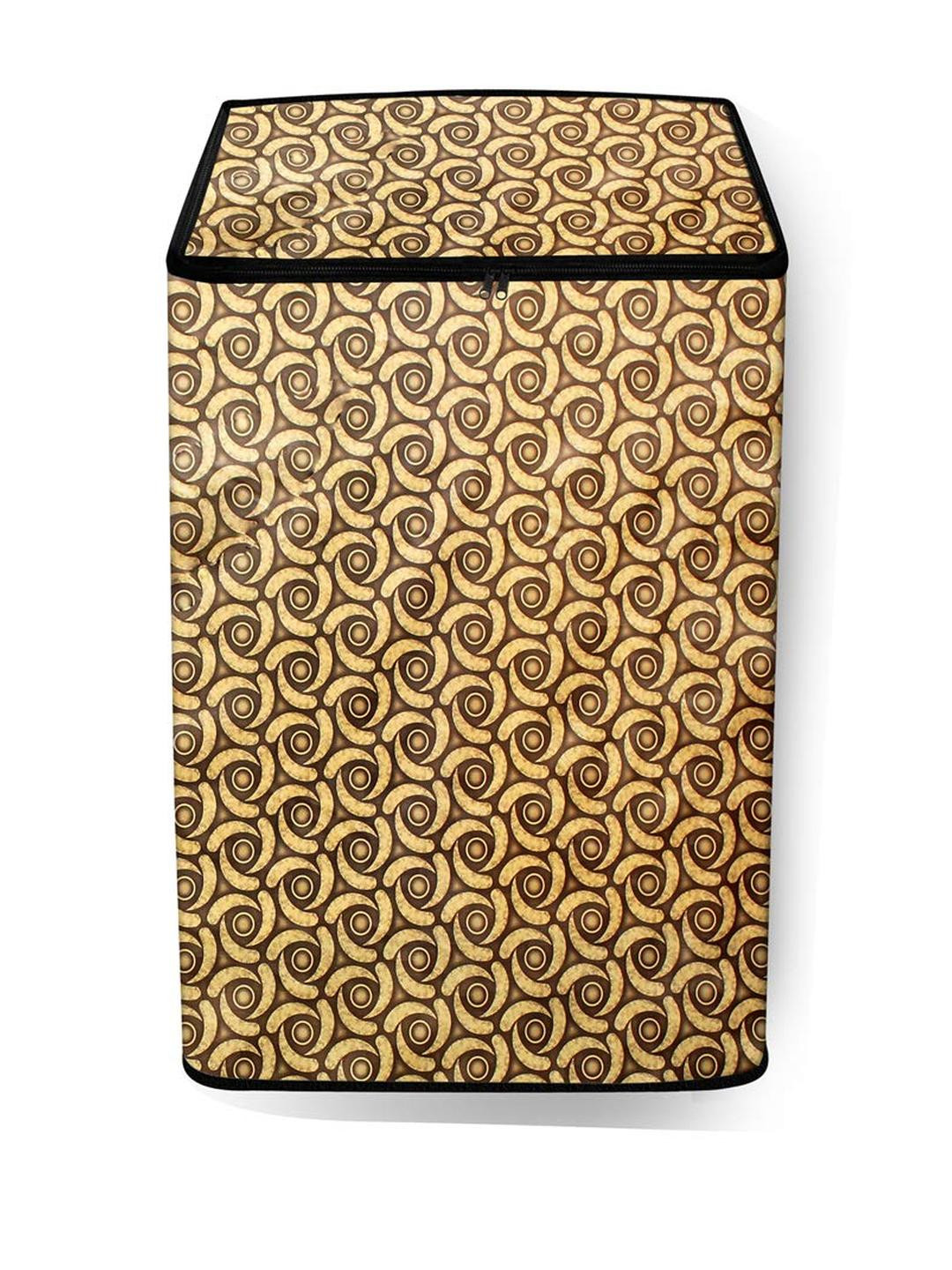 The Furnishing Tree Washing Machine Cover Packed Pattern Light Yellow Compatible for Whirlpool 7 Kg