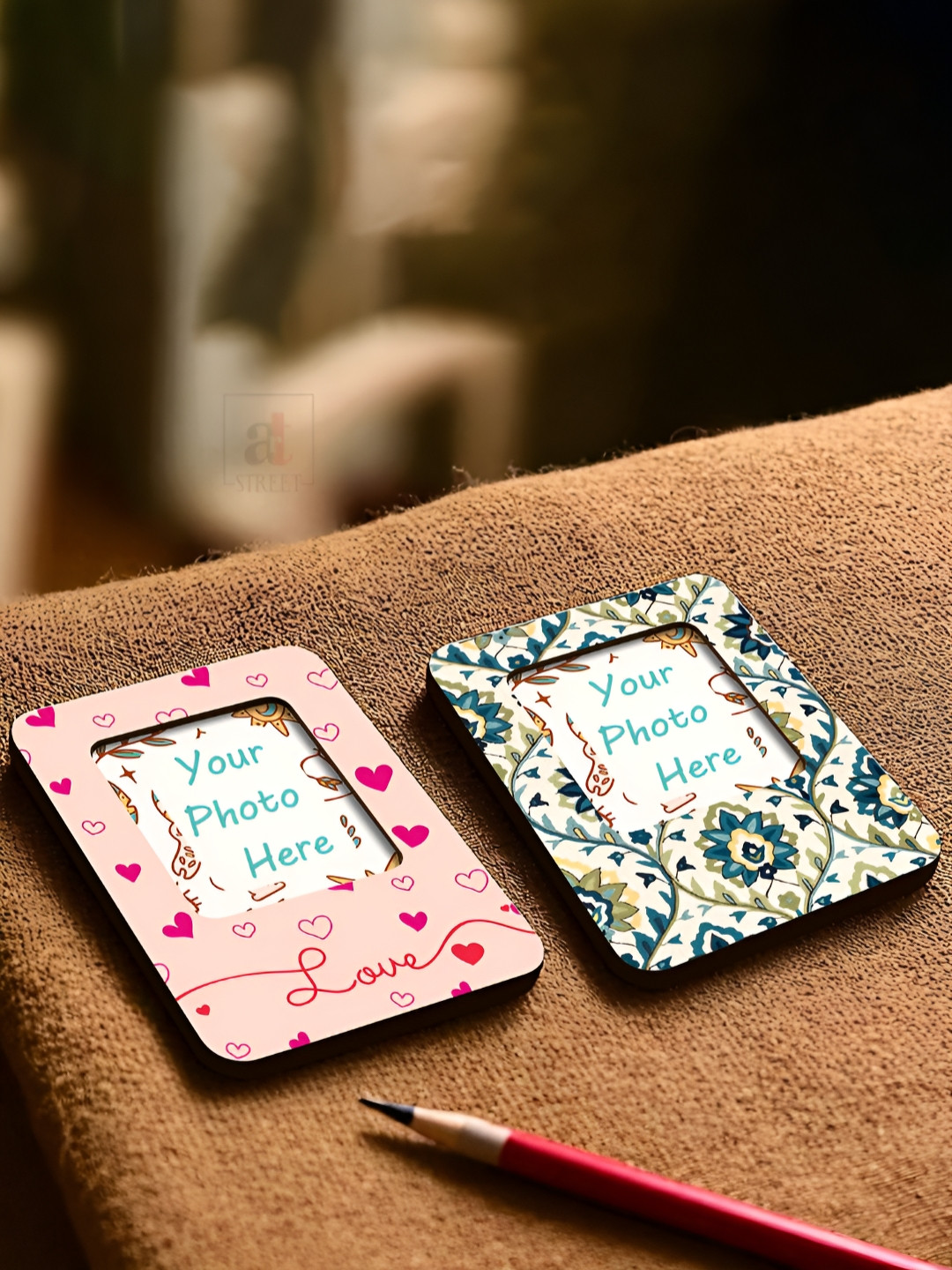 Art Street Pink & Green 2 Pieces Magnet Wall Photo Frames