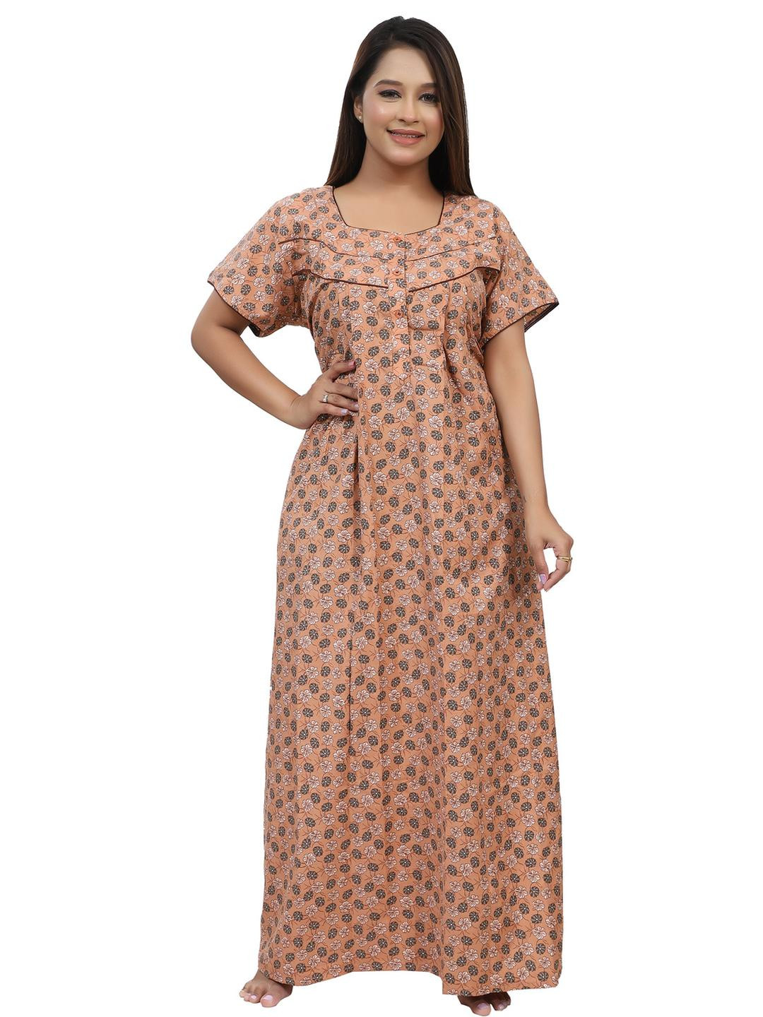 NIGHTFAB Cream Maxi Nightdress