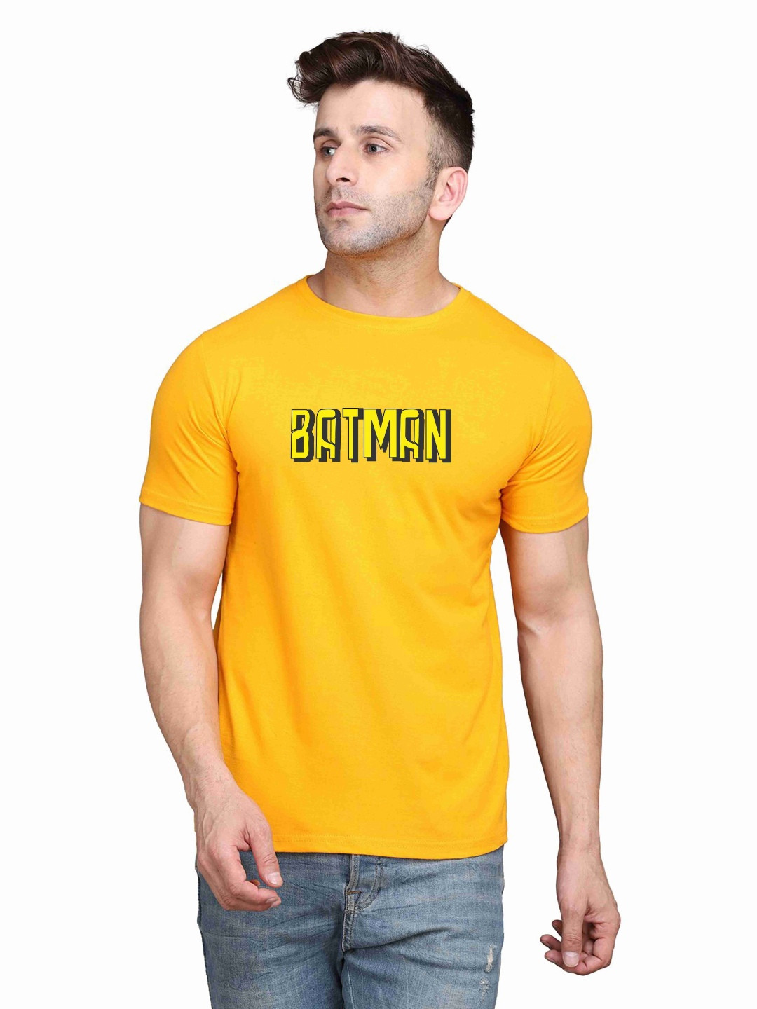 BEYOU FASHION Men Batman Typography Printed Round Neck T-shirt