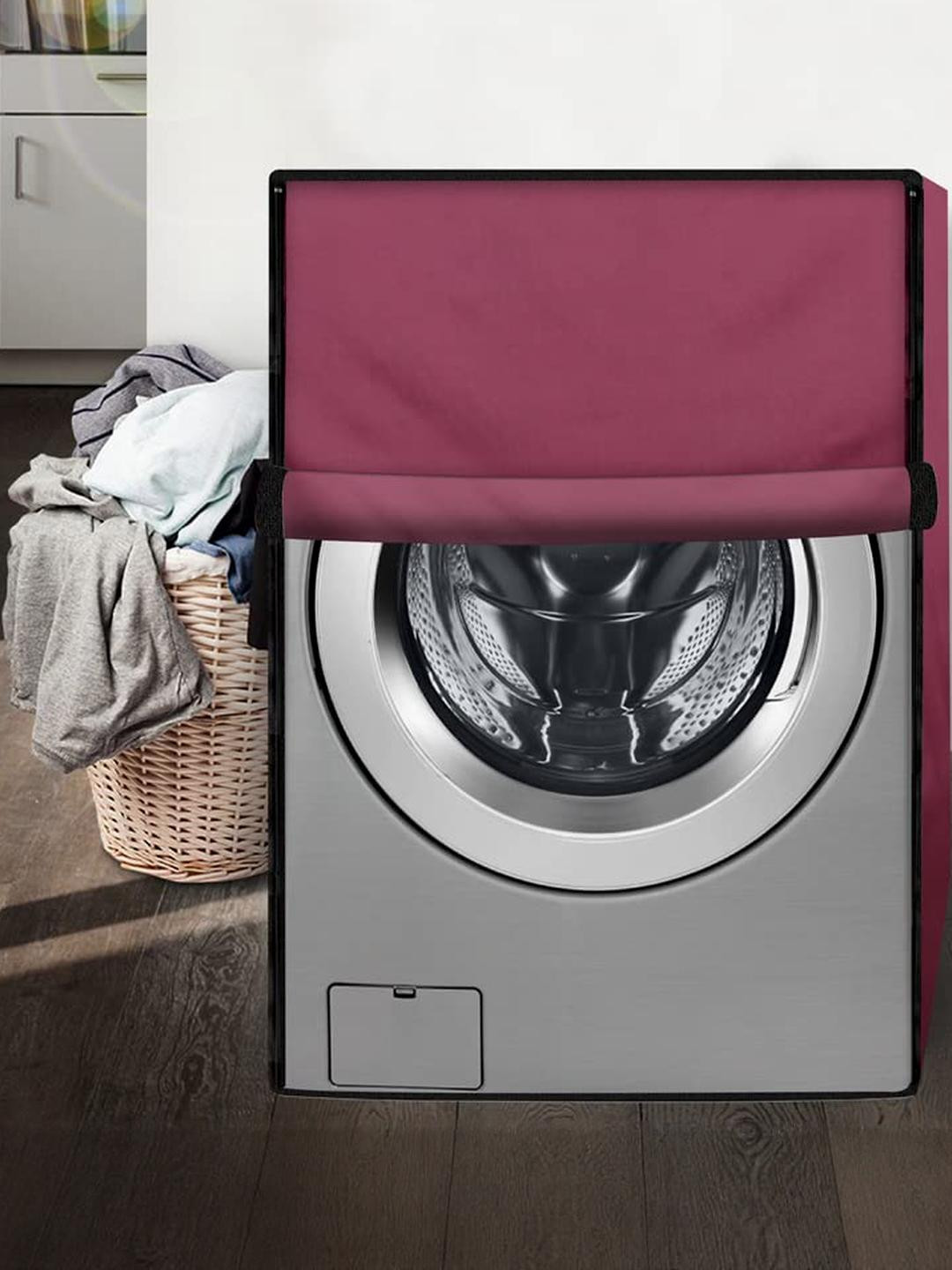 The Furnishing Tree Washing Machine Cover Maroon Compatible for LG 6 Kg Front Loading FH0FANDNL02