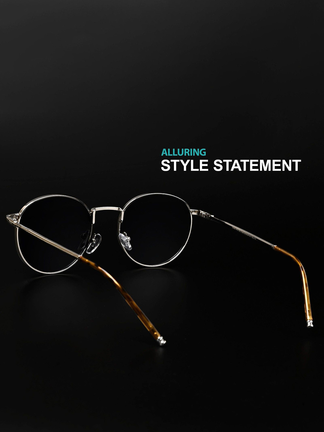 Irayz Unisex UV Protected Lens Round Sunglasses Royal Pento- SIL-BLK