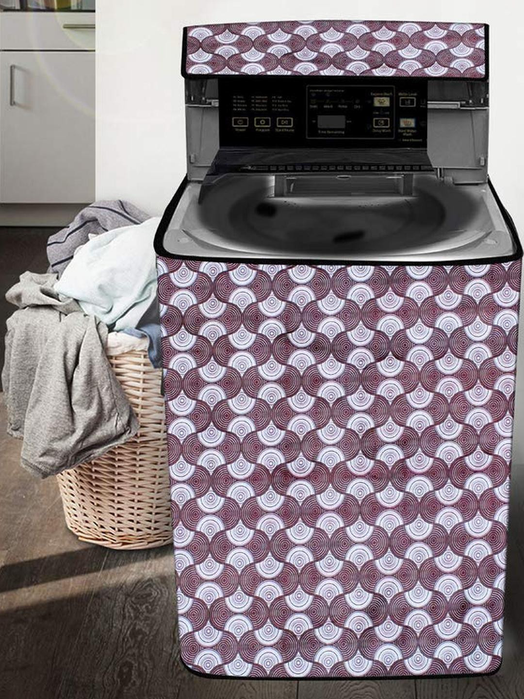 The Furnishing Tree Washing Machine Cover Counterchange Pattern Grey Compatible for Whirlpool 6.5 K