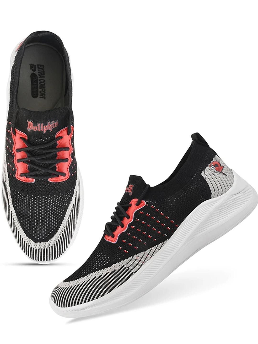 Dollphin Black Running Marking Sports Shoes