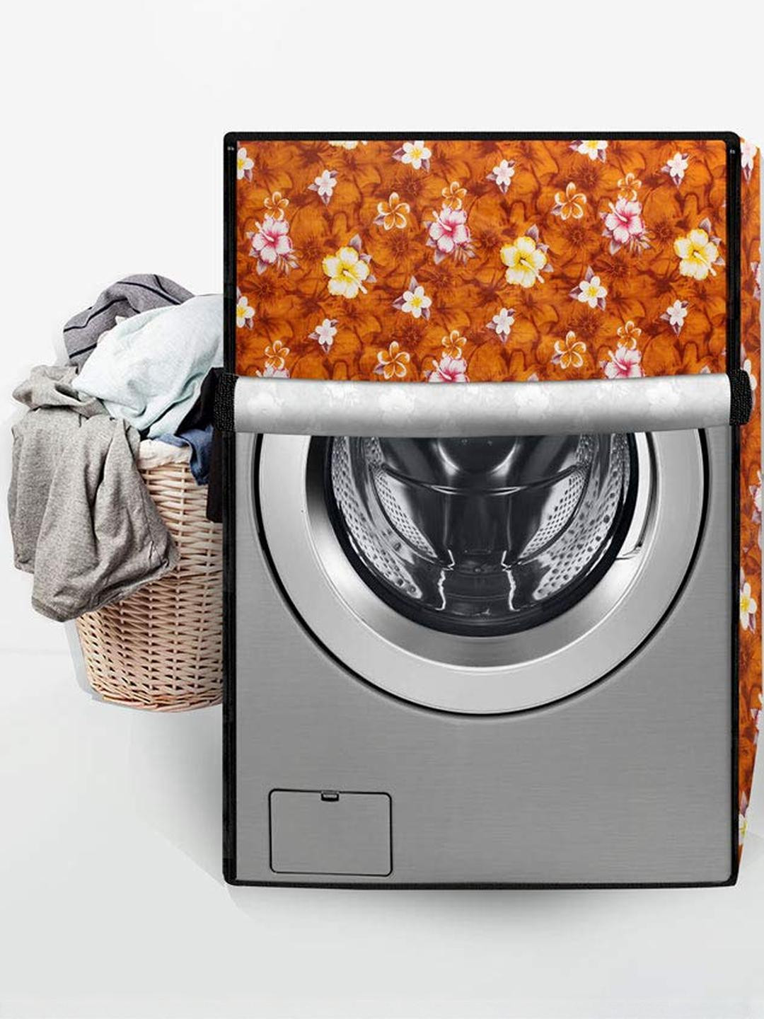 The Furnishing Tree Washing Machine Cover Floral Yellow Compatible for Bosch 6 Kg Fully-Automatic F