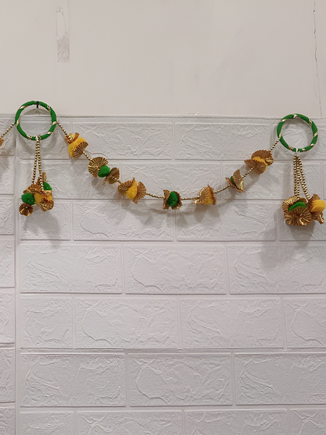 Nutts Yellow & Green Pompom Bangles Bandhanwar Festive Decor