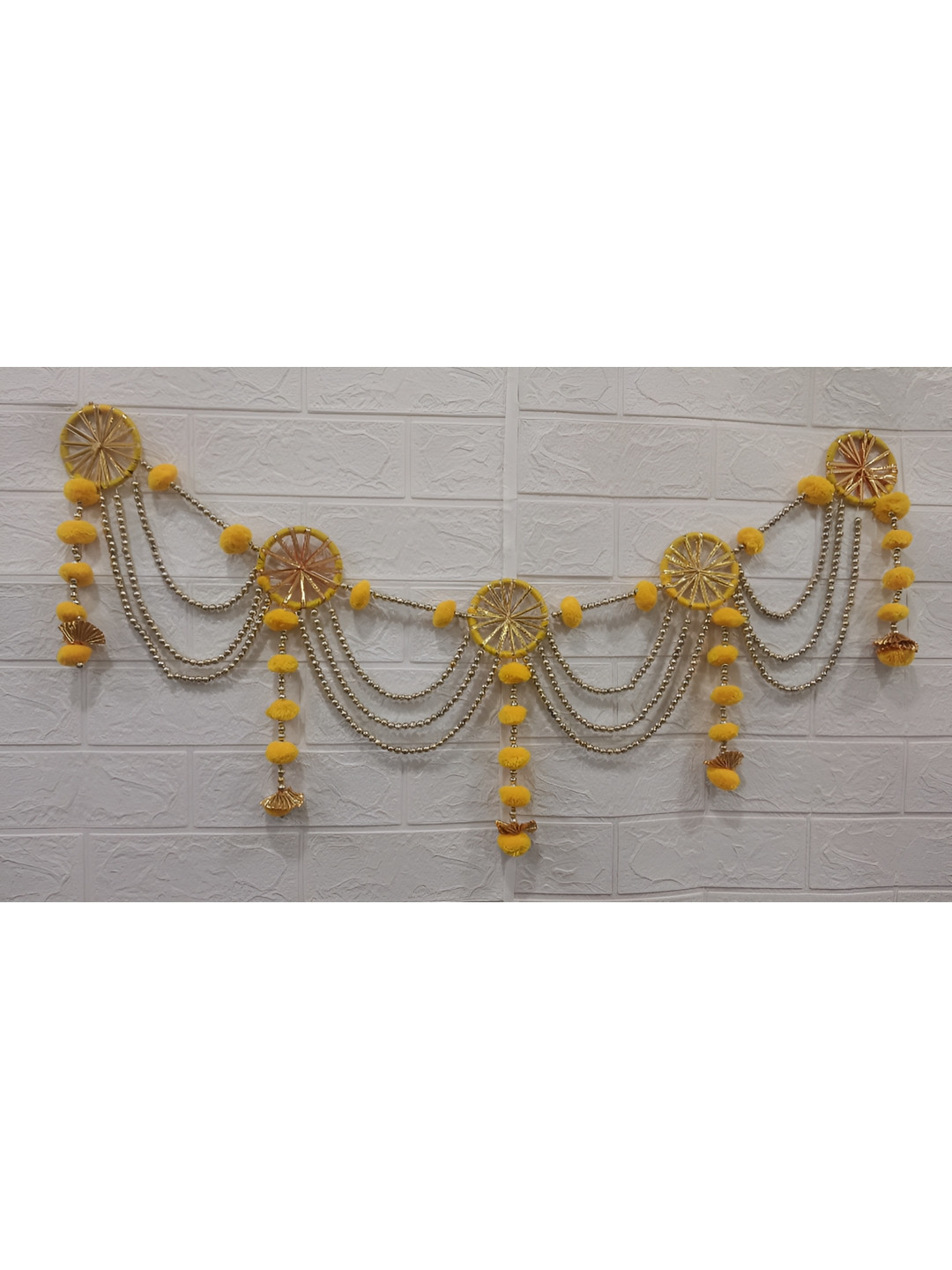 Nutts Yellow Beaded With Chudi Bandhanwar Festive Decor