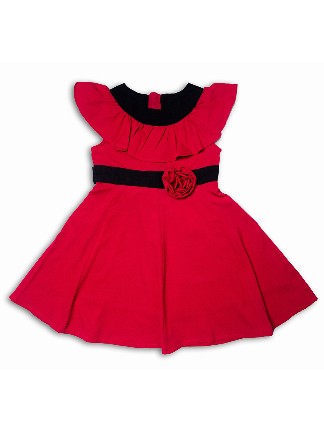 YOUNG BIRDS Girls Flutter Sleeve Fit & Flare Dress