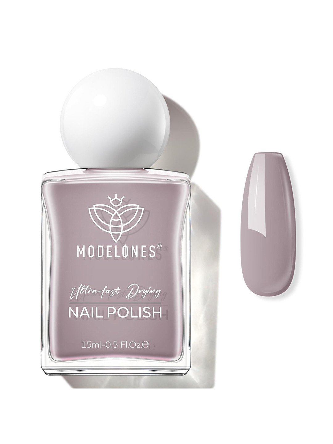 Modelones Ultra Fast Drying Nail Polish- 15 ml- Grey Porcelain