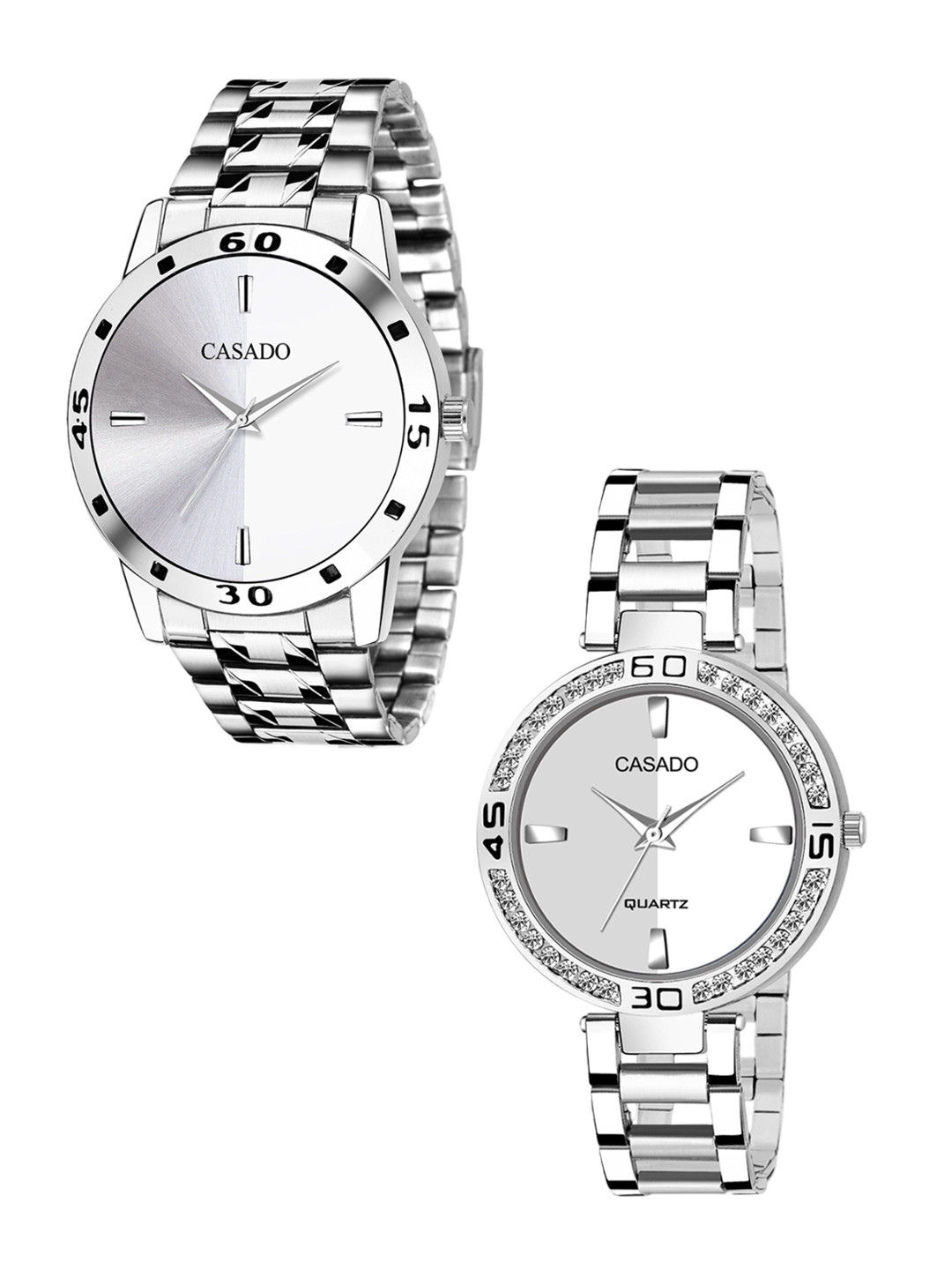 CASADO Men Dial & Stainless Steel Bracelet Style Straps Analogue Watch CSD-340WHT-819WHT