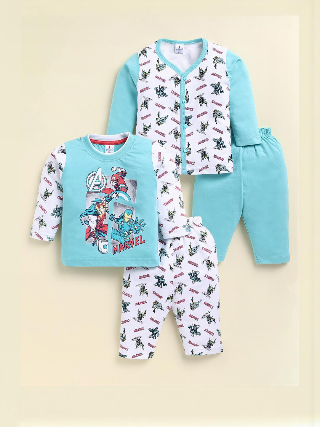 TODOS Boys Green Pure Cotton Clothing Set