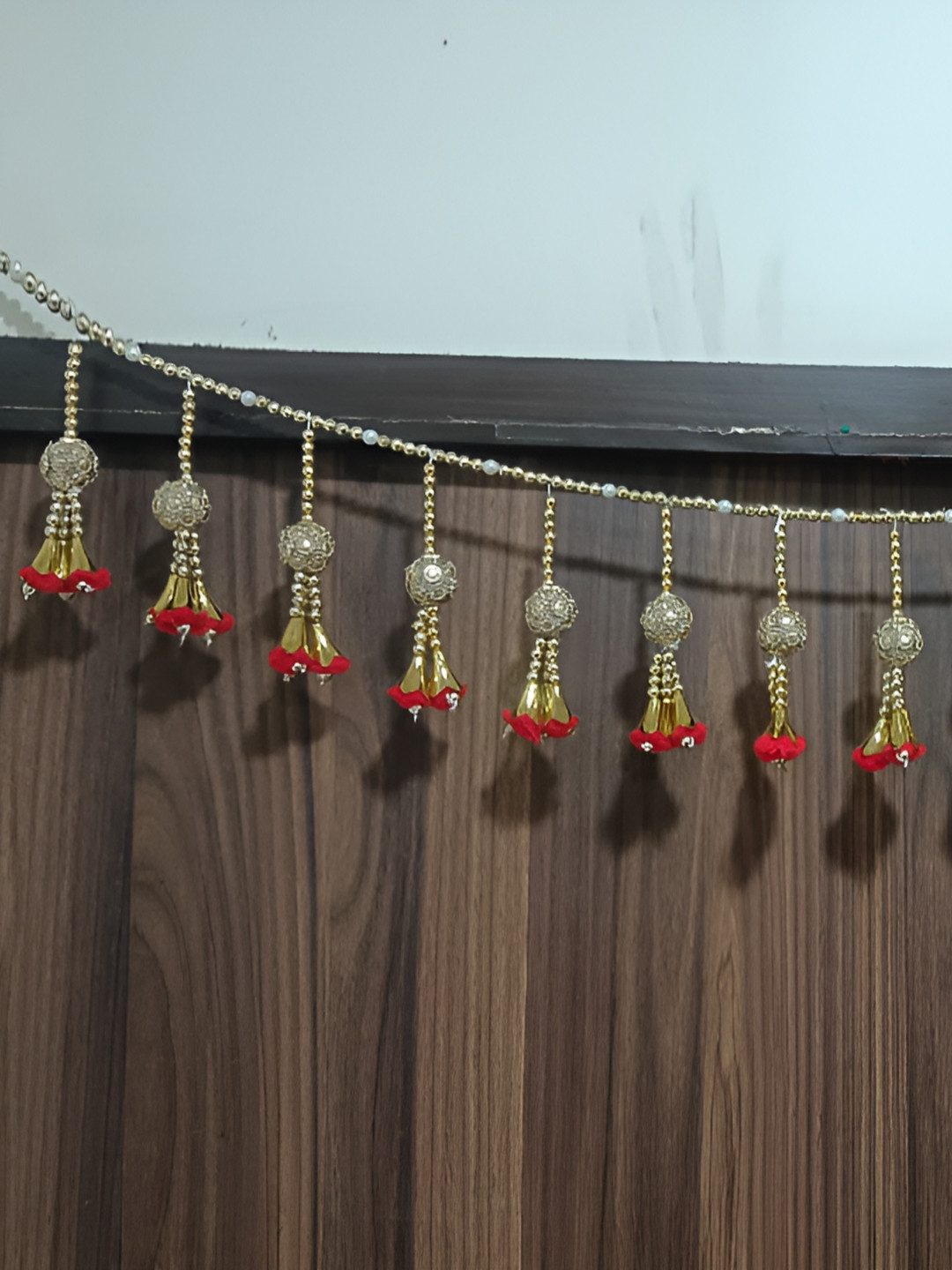 Nutts Red Ball Pompom With Tassel Bandhanwar Festive Decor