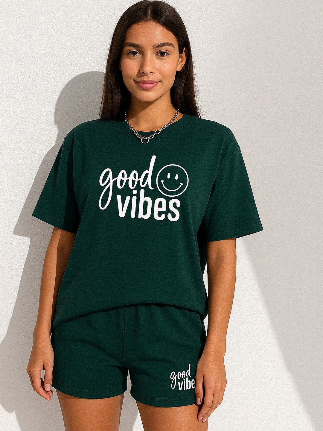 KSHS Women Typography Printed Night suit