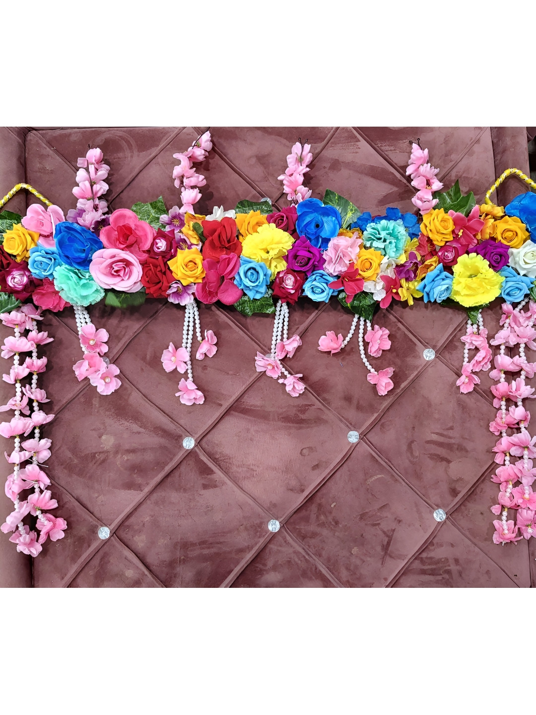 Nutts Pink & Blue Blossom-Flower Bandhanwar Festive Decor
