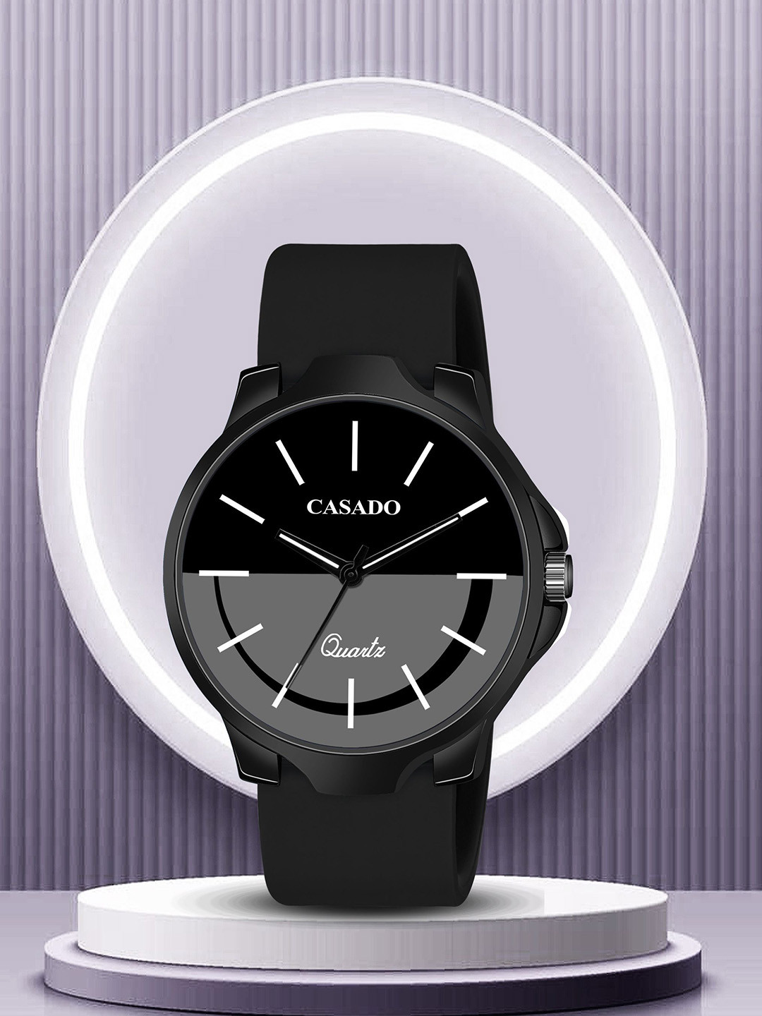 CASADO Men Dial & Bracelet Style Straps Analogue Watch 649-BLACK-BLACK