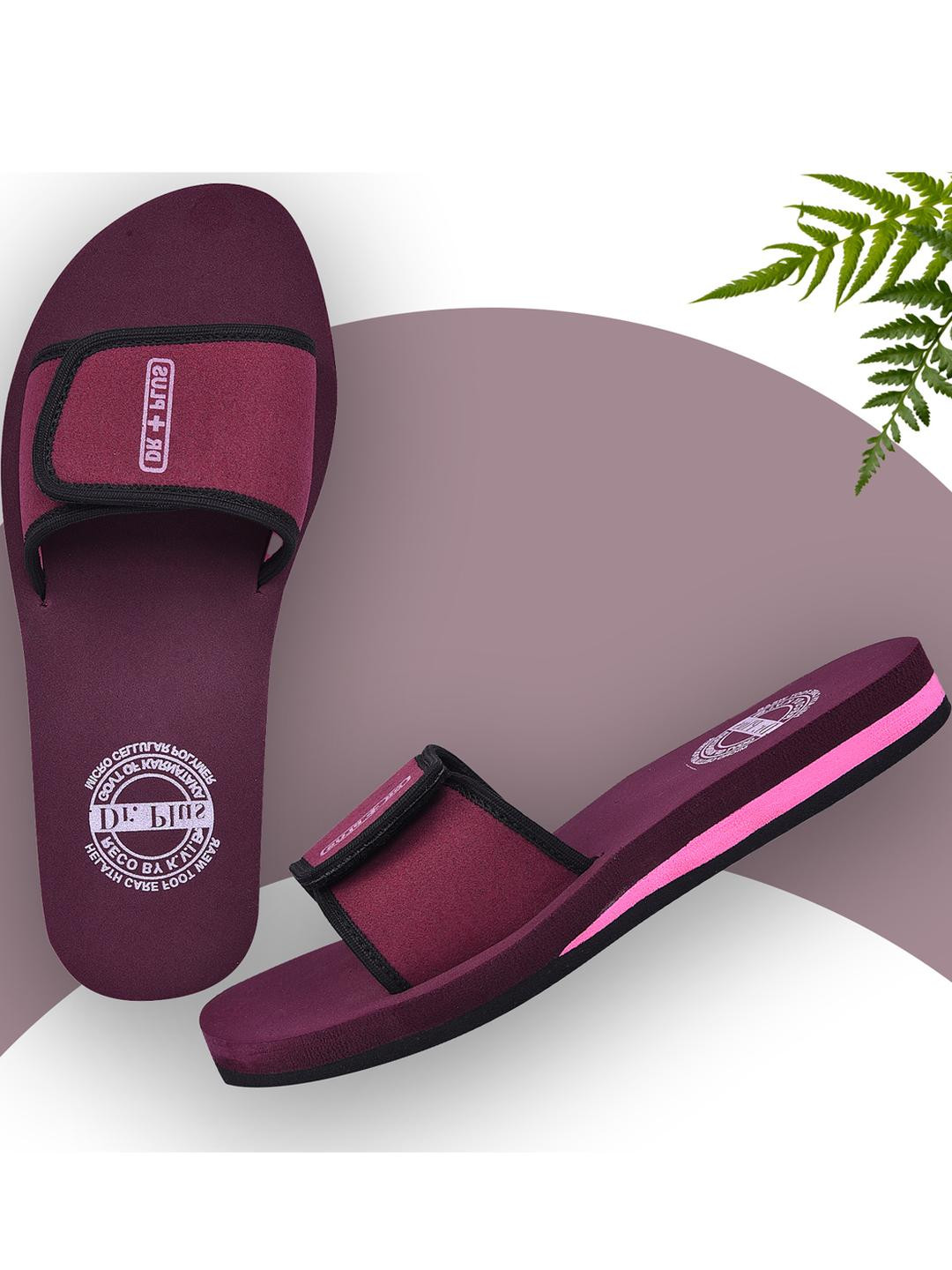 DR.PLUS Women Burgundy Synthetic Flip Flops