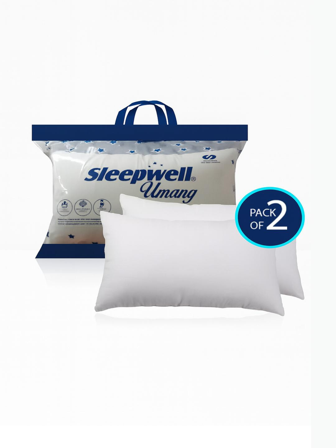 Sleepwell Set Of 2 White Cotton Pillows