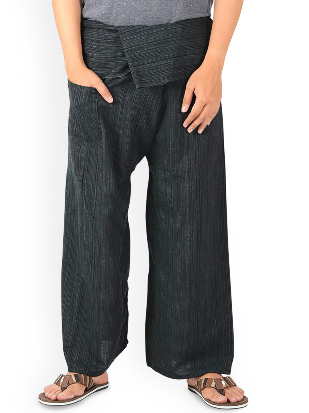 WHITEWHALE Men Striped Fisherman Lounge Pants