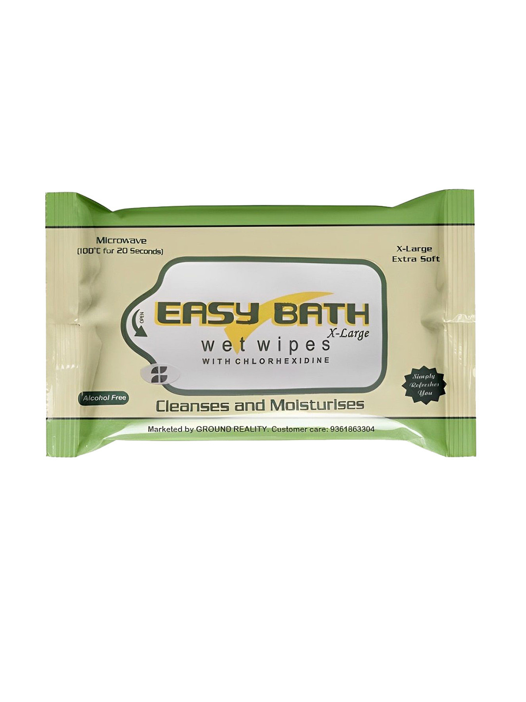 easybath Wet Wipes Moisturizing Refreshing Microwaveable Bed Bath Towels - 10 Pulls