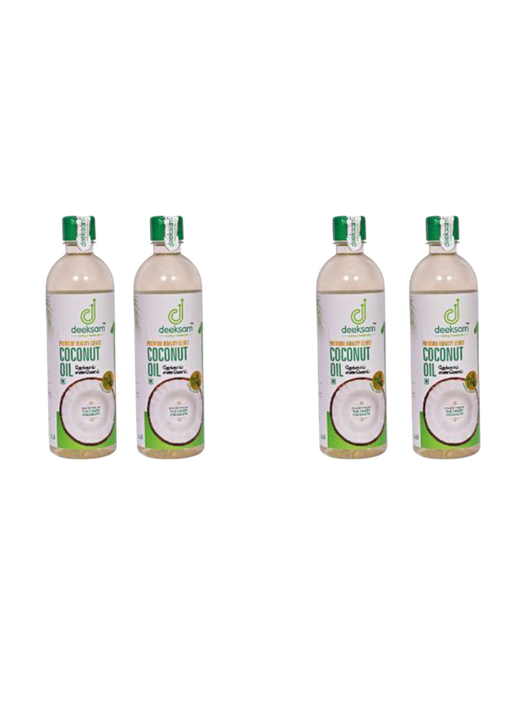DEEKSAM Set Of 4 Coconut Oil For Hair & Skin - 500 ml Each