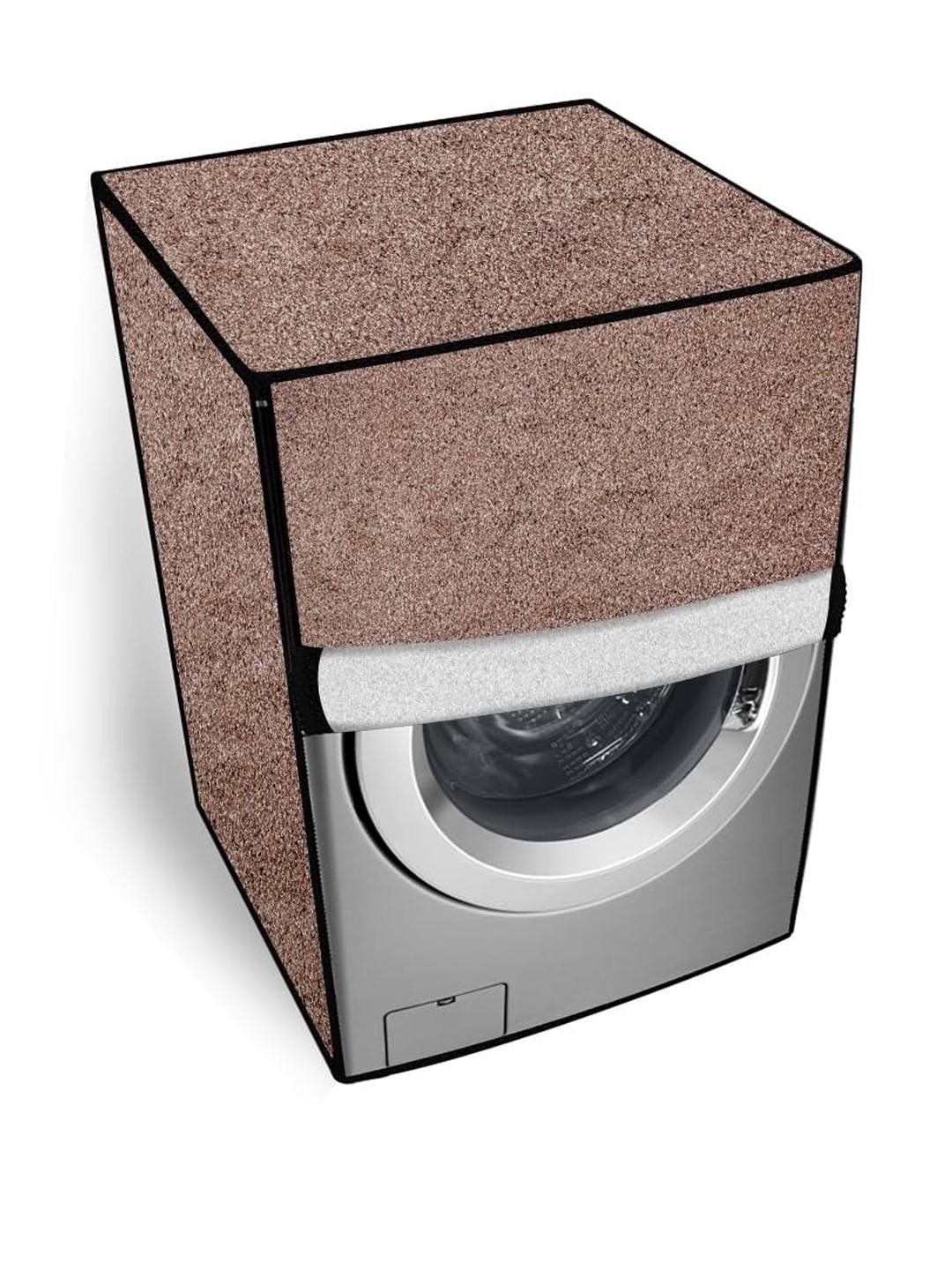 The Furnishing Tree Brown Polyester Solid Waterproof Front Loading Washing Machine Cover