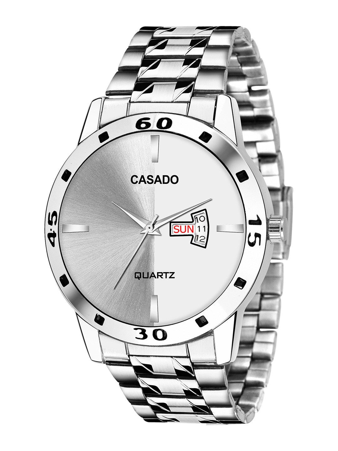 CASADO Men Round Dial & Bracelet Style Straps Analogue Watch CSD-365-WHITE-SILVER-DD