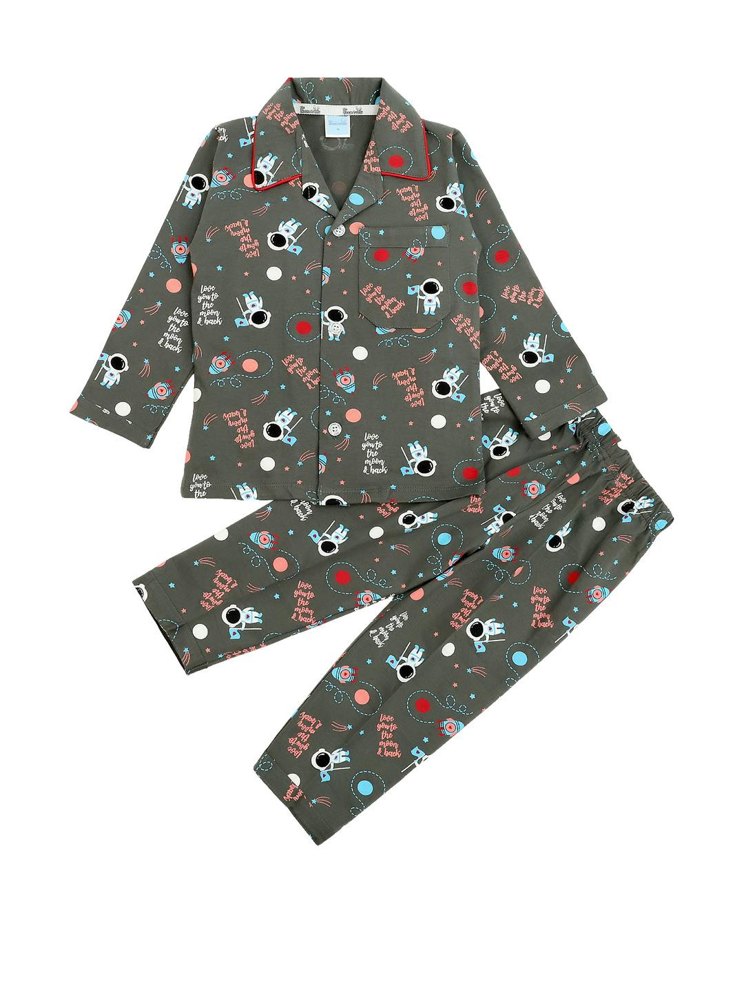 The little bunny Kids Cotton Graphic Night suit