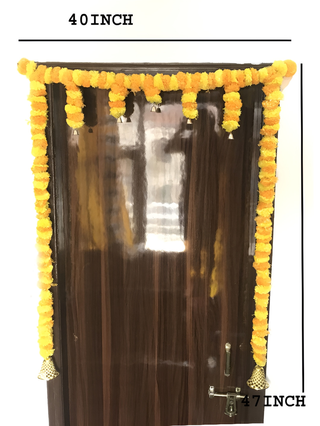 GADINFASHION Orange-Colored & Yellow Textured Flowers Hanging Toran