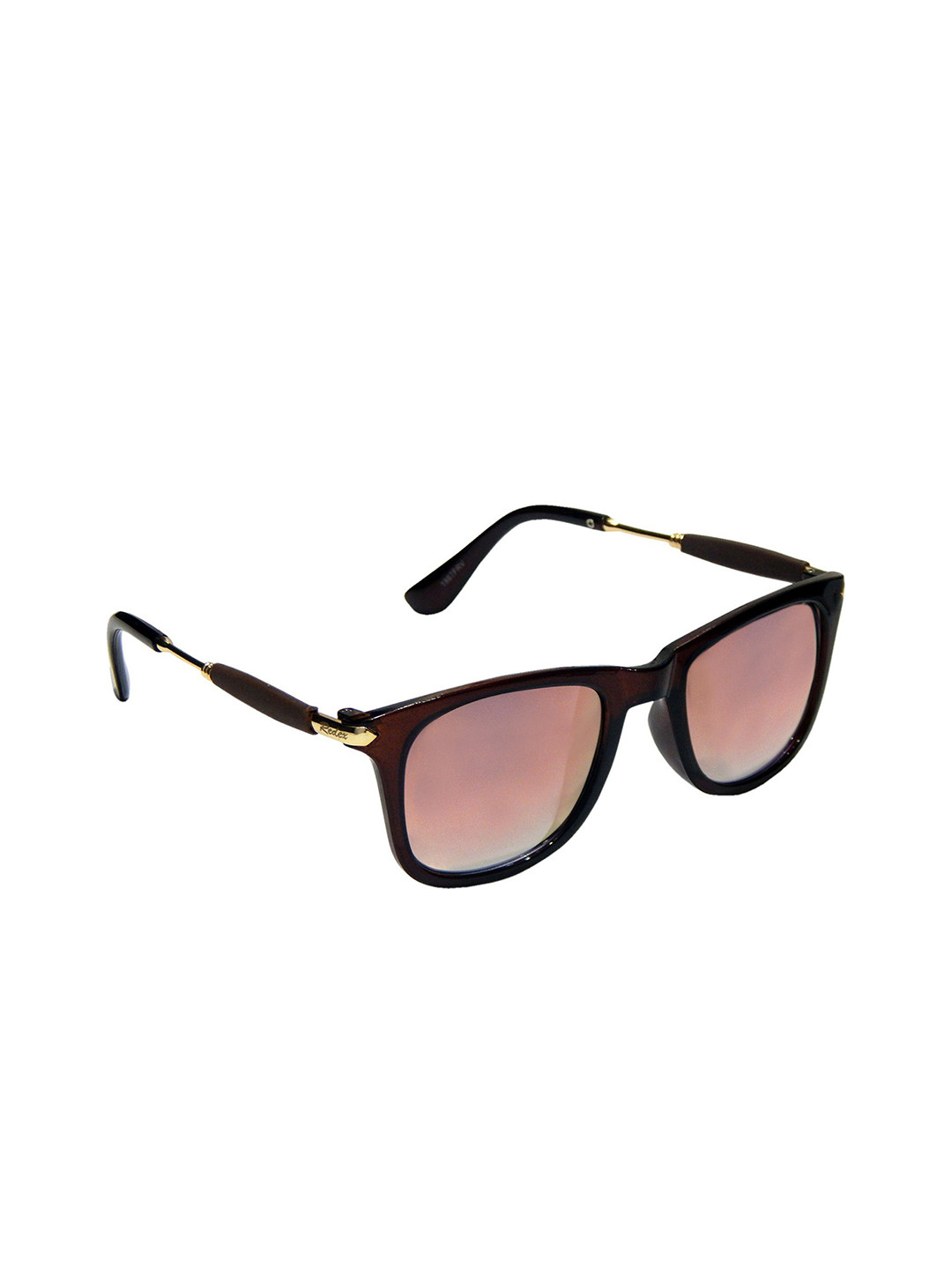 REDEX Unisex Pink Lens & Brown Wayfarer Sunglasses with