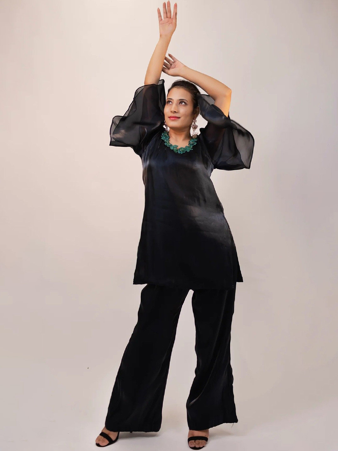 MAROON BEANS Top with Palazzos