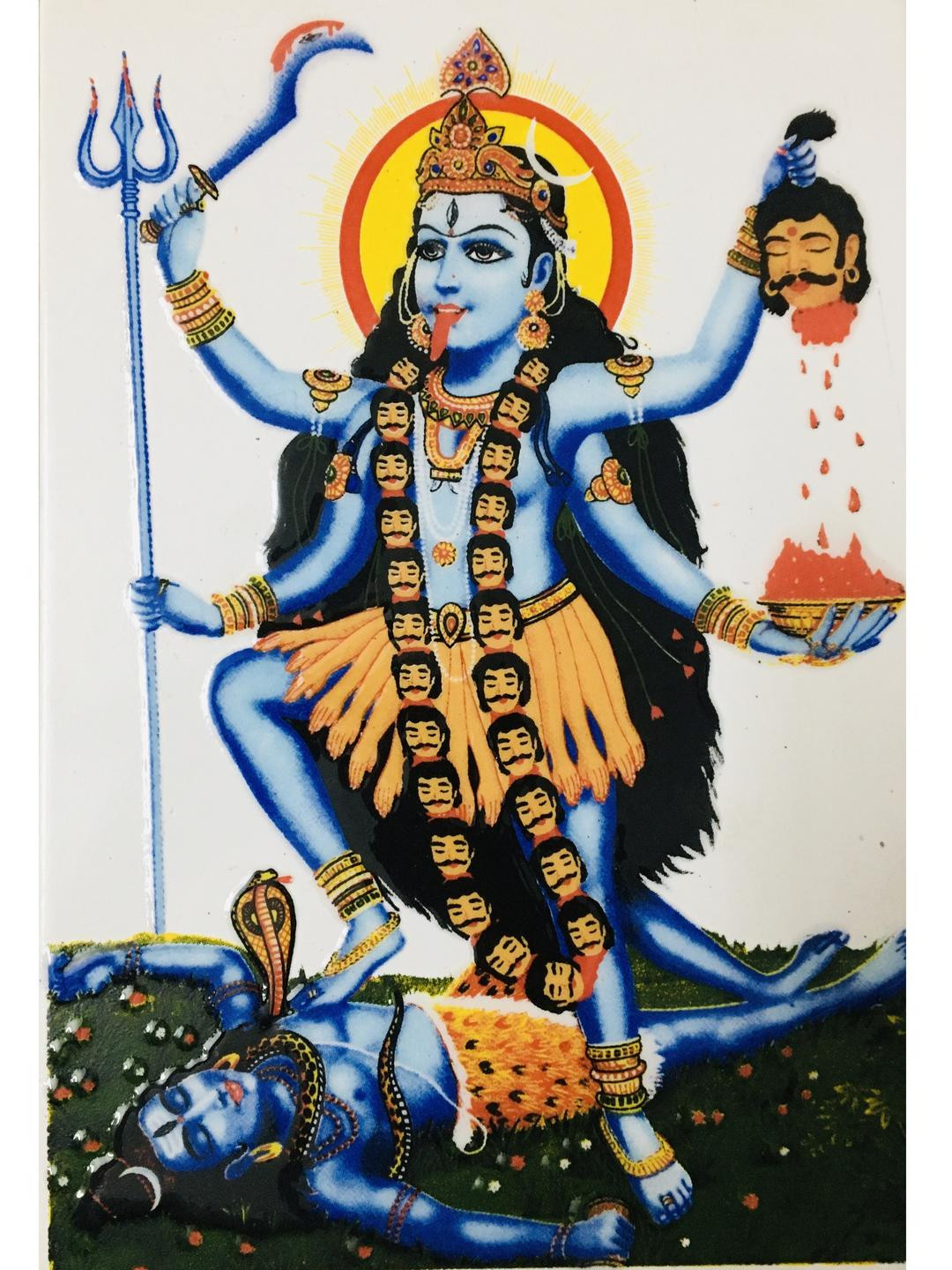 SHOP BY ROOM Devi Kali Ceramic Ethnic Motifs Glossy Pooja Room Spiritual Wall Decor