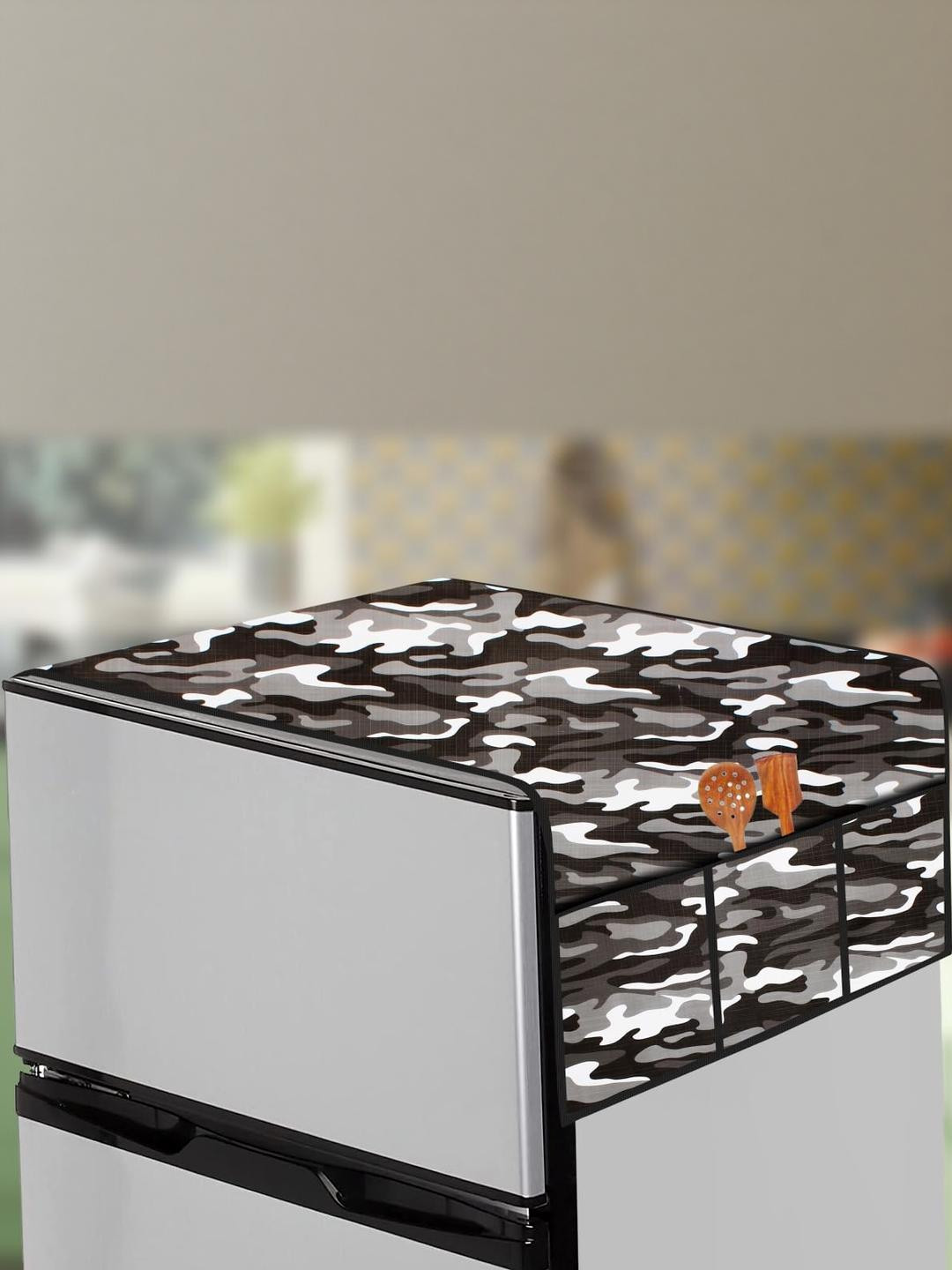 The Furnishing Tree Fridge Top Cover Compatible for Samsung RT37C4512S8/HL, 322 LTR WxL 65x111 in C