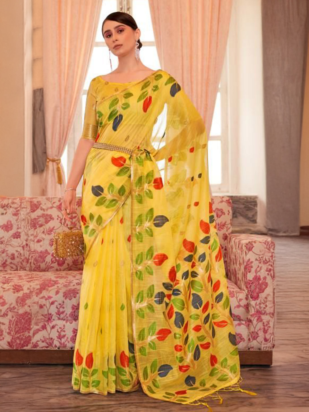 VASTRA-THE FACTORY STORE Floal Woven Design Saree