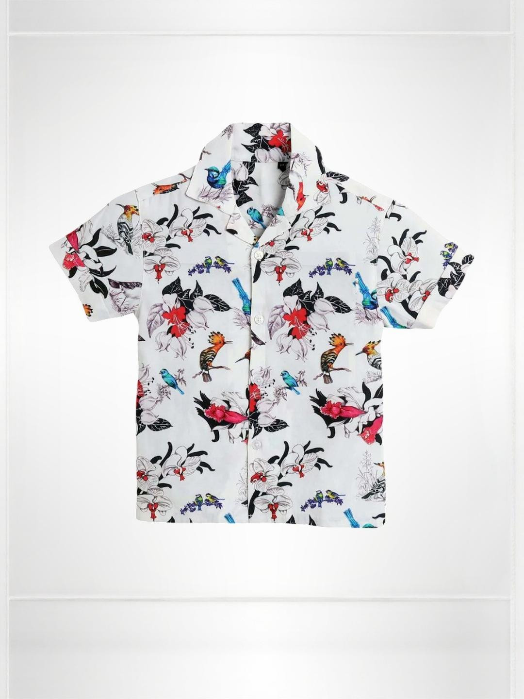 KRIMAA Kids-Unisex White Cotton Blend Clothing Set