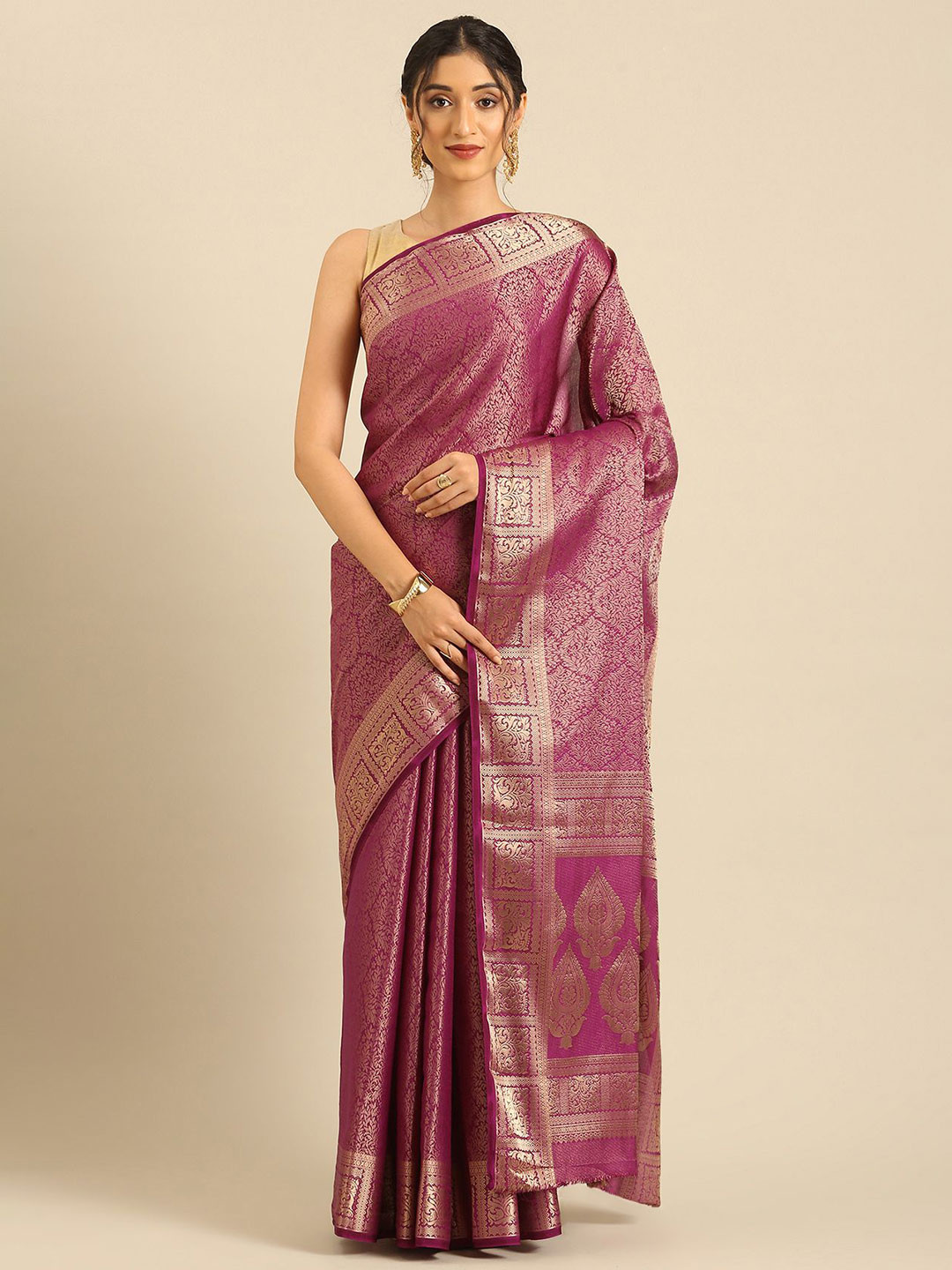 Taashi Brocade Semi Crepe Saree
